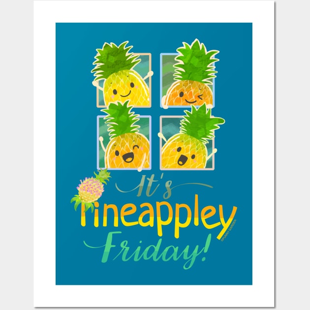 It's Pineappley Friday - Punny Garden Wall Art by punnygarden